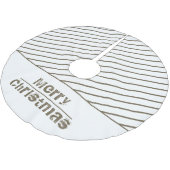 Modern White Christmas Holiday Stripes Polyester Weihnachtsbaumdecke (Schrägansicht)