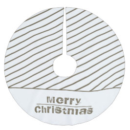 Modern White Christmas Holiday Stripes Polyester Weihnachtsbaumdecke