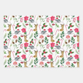 Modern White Christmas Niedlich Watercolor Muster Geschenkpapier Set (Vorderseite)