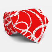 Modern White Circle Pattern on Red Krawatte (Gerollt)