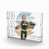 Modern White Cool Brushstroke I Love You Dad Fotoblock (Rechts)