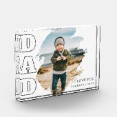 Modern White Cool Brushstroke I Love You Dad Fotoblock (Links)
