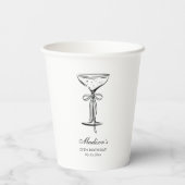 Modern White Coquette Champagne Pappbecher (Rückseite)