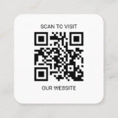 Modern White Custom Logo and QR Code Square Busine Quadratische Visitenkarte (Rückseite)