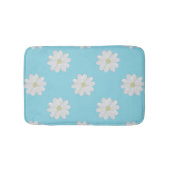 Modern White Daisy Muster Aqua Blue Bath Mat Badematte (Vorderseite)