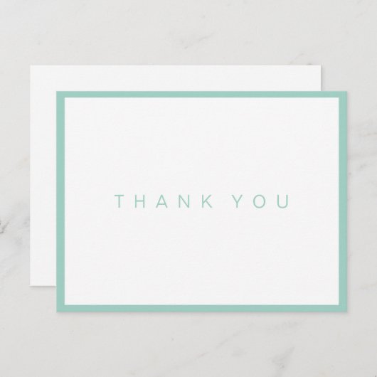 Modern White Danky Card mit Aquamariner Grenze Postkarte (Vorne/Hinten)