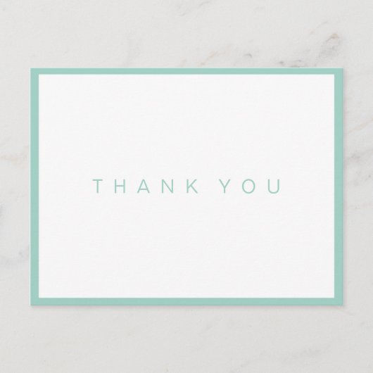 Modern White Danky Card mit Aquamariner Grenze Postkarte (Vorderseite)