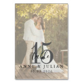 Modern White Daytime Wedding Table Seating Chart Tischnummer (Rückseite)