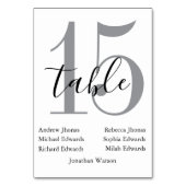 Modern White Daytime Wedding Table Seating Chart Tischnummer (Vorderseite)