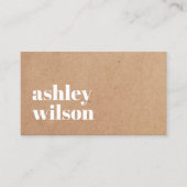 Modern White DRINTED Kraft Bold Consultant Visitenkarte (Vorderseite)