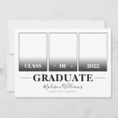 Modern White Elegante Foto Collage Abschluss Einladung (Vorderseite)