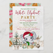 Modern White Elephant Gift Exchange Party Einladung (Vorne/Hinten)