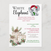 Modern White Elephant Kids Christmas party Postkarte (Vorderseite)