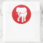 Modern White Elephant Logo wählen Hintergrundfarbe Runder Aufkleber (Tasche)