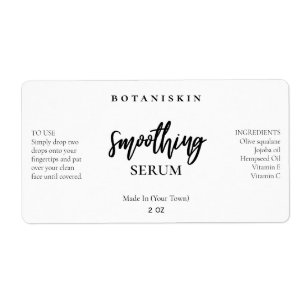 Modern White Face Serum Labels