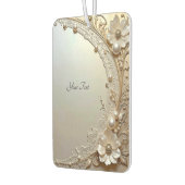 Modern White Flowers Pearls Air Freshener Autolufterfrischer (Links)