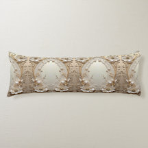 Modern White Flowers Pearls Body Pillow