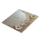Modern White Flowers Pearls Ceramic Tile Fliese (Seite)