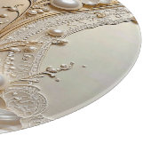 Modern White Flowers Pearls Cutting Board Schneidebrett (Ecke)