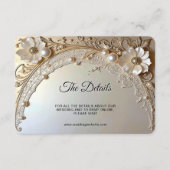 Modern White Flowers Pearls Detail Begleitkarte (Vorderseite)