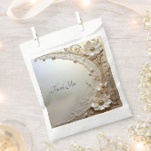 Modern White Flowers Pearls Favor Bag Geschenktütchen (Ausgeschnitten)