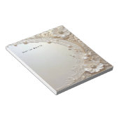 Modern White Flowers Pearls Notepad Notizblock (angewinkelt)