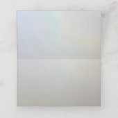 Modern White Flowers Pearls Place Card Platzkarte (Innenseite Aufgefaltet)