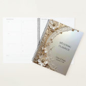 Modern White Flowers Pearls Planner Planer (Anzeige)