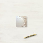 Modern White Flowers Pearls Post it Notes Post-it Klebezettel (Auf Schreibtisch)