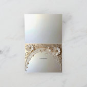 Modern White Flowers Pearls Thank You Card Dankeskarte (Innenseite)