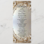 Modern White Flowers Pearls Wedding Program Programm (Vorderseite)