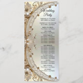 Modern White Flowers Pearls Wedding Program Programm (Rückseite)