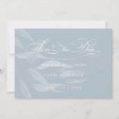 Modern White Foliage auf Dusty Blue (Vorderseite)