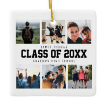 Modern White Foto Collage Abschluss Keepake