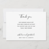 Modern White Foto Collage Wedding Vielen Dank (Rückseite)