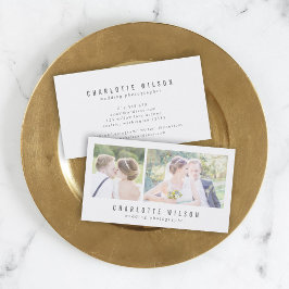 Modern White Fotograf zwei Fotos Visitenkarte