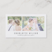 Modern White Fotograf zwei Fotos Visitenkarte (Vorderseite)