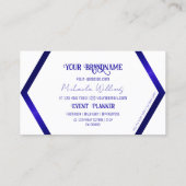 Modern White Geometric Blue Shimmer Chimmer mit Lo Visitenkarte (Rückseite)