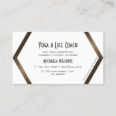 Modern White Geometric Brown Shimmer mit Logo Visitenkarte (Rückseite)