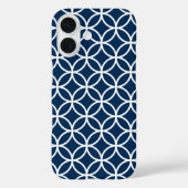 Modern White Geometric Muster Case-Mate iPhone Hülle (Rückseite)