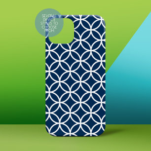 Modern White Geometric Muster iPhone 16 Hülle