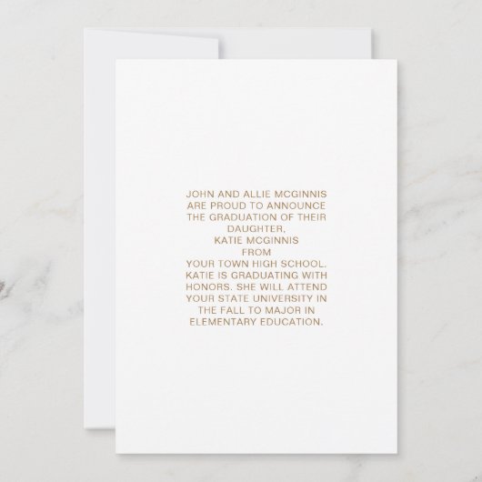 Modern White Gold 3-Foto Abschluss Ankündigung (Rückseite)