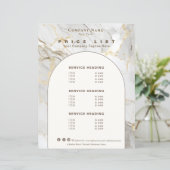 Modern White Gold Agate Beauty Service Price List (Stehend Vorderseite)