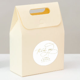 Modern White Gold Blüh Vielen Dank für Classic Runder Aufkleber