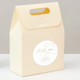 Modern White Gold Blüh Vielen Dank für Classic Runder Aufkleber