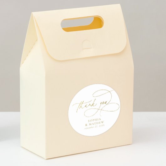 Modern White Gold Blüh Vielen Dank für Classic Runder Aufkleber