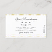 Modern White Gold Border Sparkle Diamanten Elegant Visitenkarte (Rückseite)