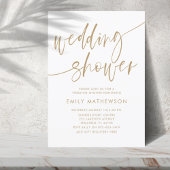 Modern White & Gold Calligraphy Wedding Shower Einladung