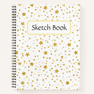 Modern White & Gold Celestis Sketch Notizblock