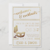 Modern White Gold Elegant Adult Halloween Party Einladung (Vorderseite)